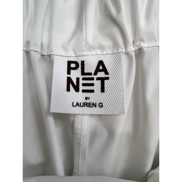 Planet by Lauren G White Apron Gaucho Pants Size 2 Lagenlook Oversized SZ 8 - 10 - Picture 5 of 14